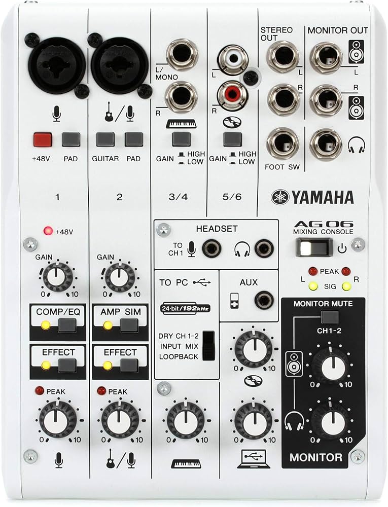 YAMAHA AG06 完全動作品 Amazon | Yamaha AG06 6-Channel Mixer / 2 Microphone